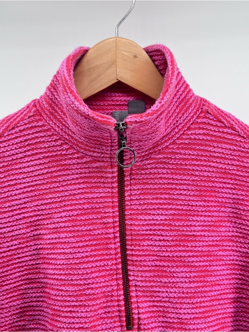 Sweaty Betty Textured Half Zip Pullover Hot Pink Cotton Blend Sweatshirt Size S - Picture 8 of 13